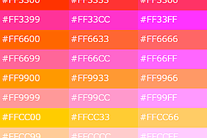 WEBセーフカラー色見本・16進数HTMLカラーコード表